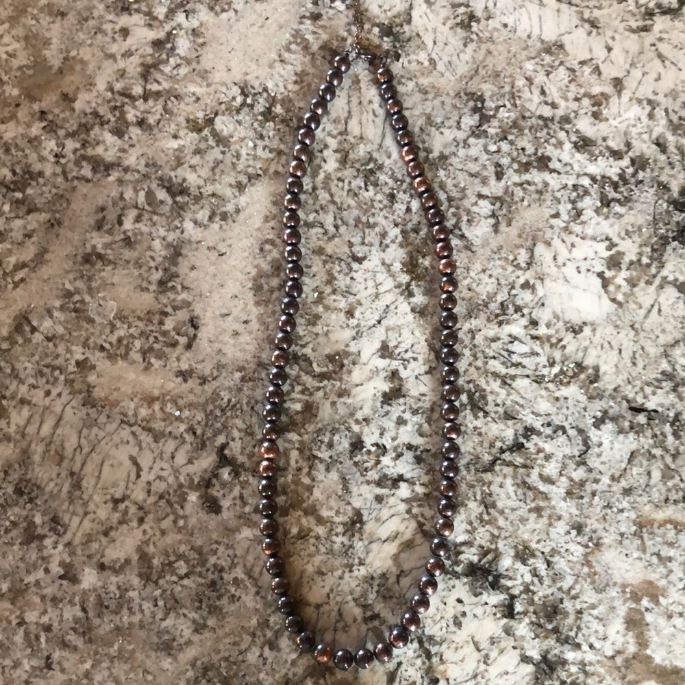 Copper Faux Navajo Bead Single Strand Necklace